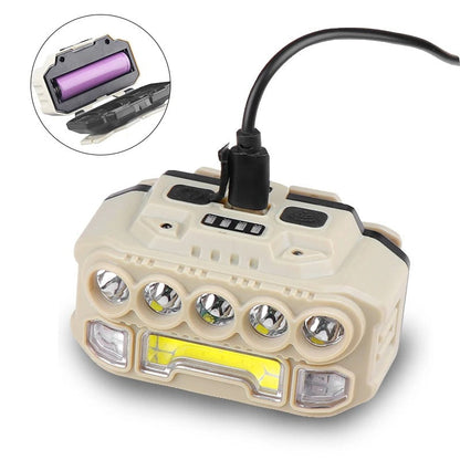 LED COB + 5 LED   مصباح الرأس  مضاد الصدمات و مزود بمستشعر للحركة